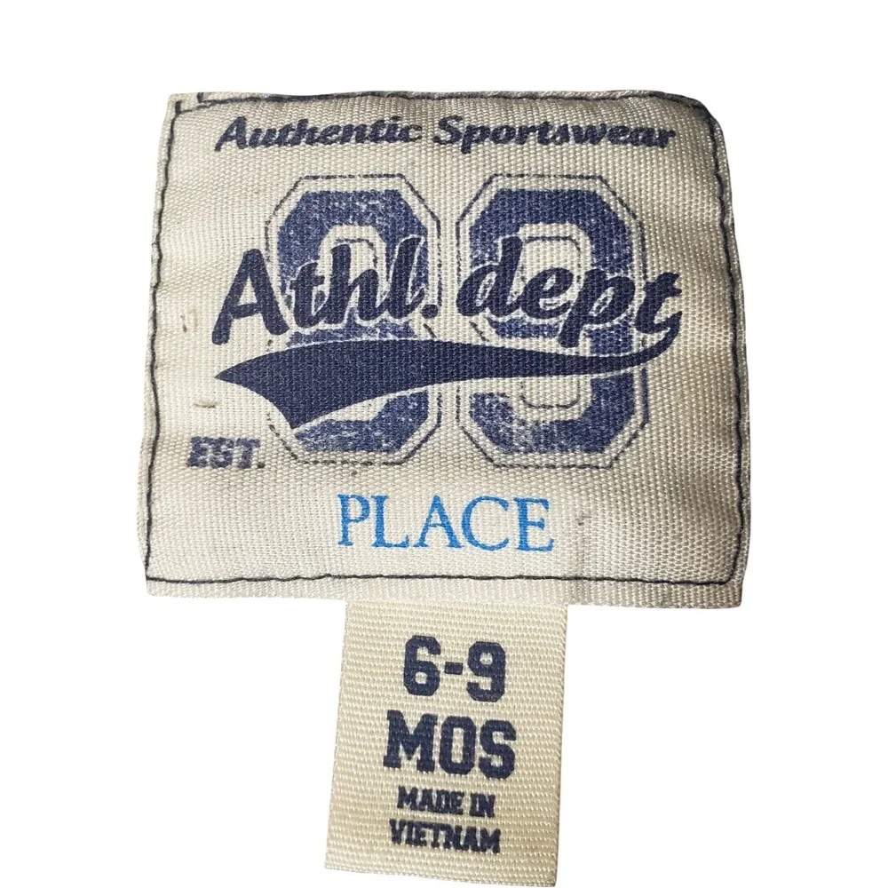 Childrens Place Boys Navy Baseball League Thermal Waffle Knit Shirt 6-9 Months